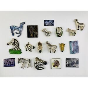 Lot Zebra Magnets Vintage Collection Magnetic 3D San Diego Zoo Uruguay Kat KRAFT